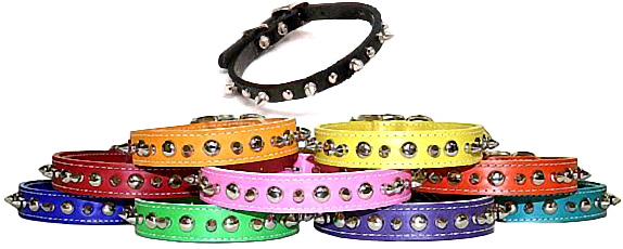 Small Dog Spiked Leather Collar