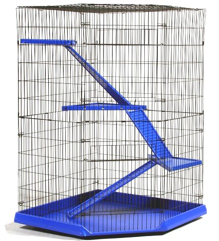 Corner ferret cage