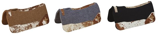 Saddle pads with leather trim