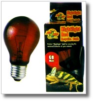 Red light bulb for reptiles
